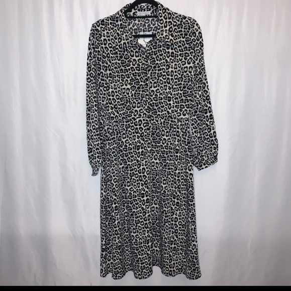 Spirit Of Grace Leopard Print Button Midi Dress - Picture 2 of 6